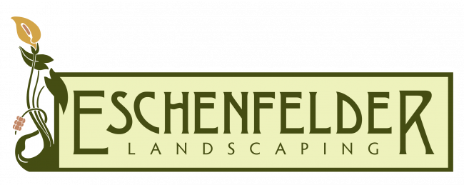 Eschenfelder landscaping logo with flower illustration.